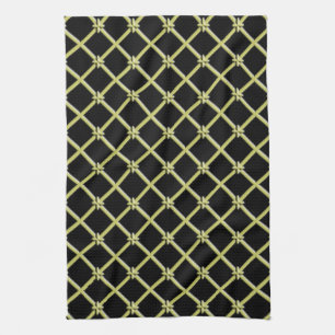 Gold Cross Pattern on Black Kitchen Towels