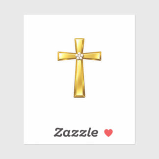 Gold Cross Pearl Flower Centre Easter Symbol