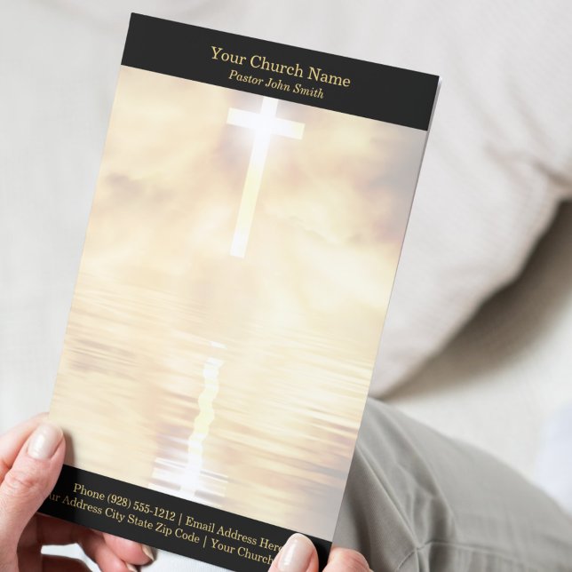 Gold Cross Reflection Church  Letterhead (Gold Cross Reflection Church Letterhead)