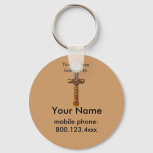 Gold Cross Suitcase ID tag Keychain