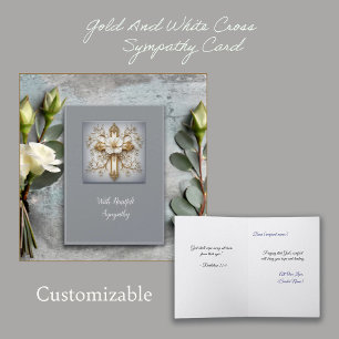 Gold Cross Sympathy Card