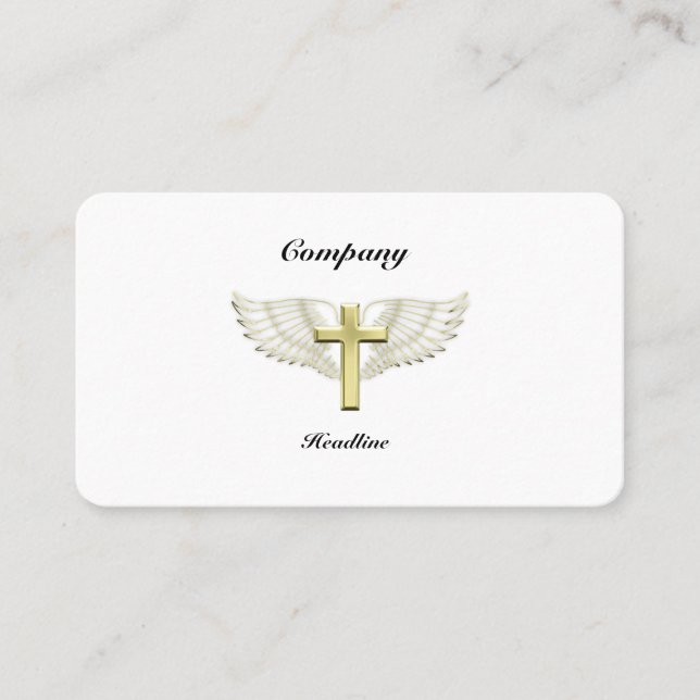 Gold Cross Wing Business Card (Front)