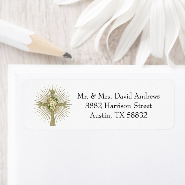 Gold Cross with White floral Wedding Engagement (Insitu)