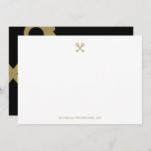 Gold Crossed Skeleton Keys Card