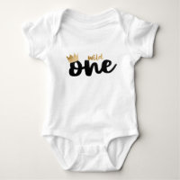 Gold Crown Boy First Birthday Wild One