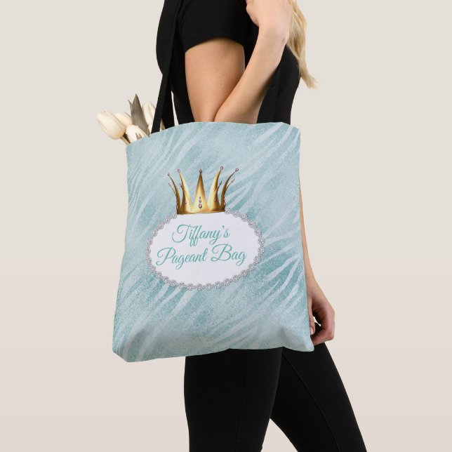 Gold Crown Custom Pageant Tote Bag (Close Up)