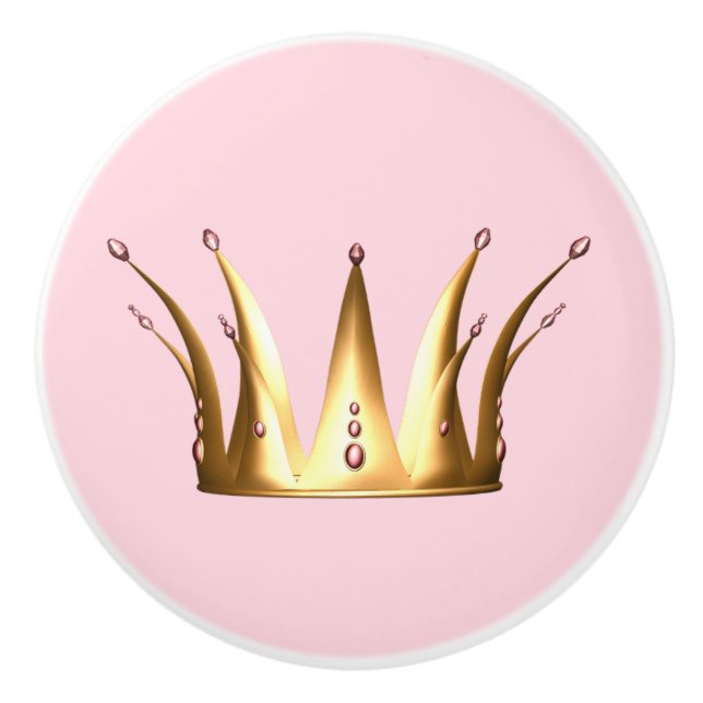 Gold Crown Drawer Pull Knob (Front)