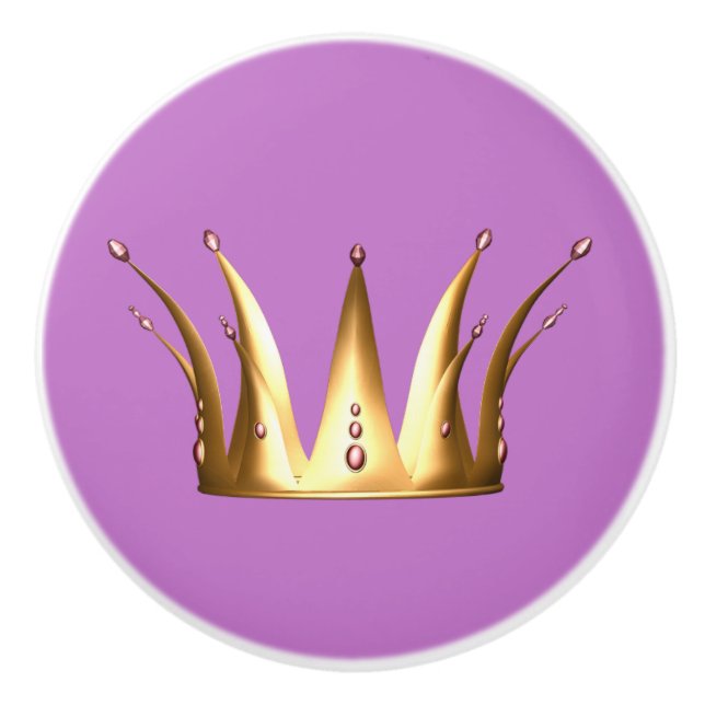 Gold Crown Drawer Pull Knob (Front)