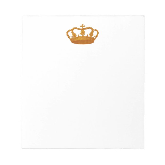 GOLD Crown Gift Item Template You Personalize Notepad (Front)