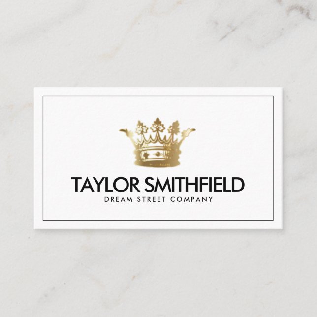 Gold Crown Modern Business Card (Front)