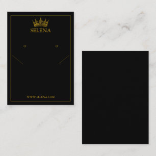 Gold Crown Necklace & Earring Display Card