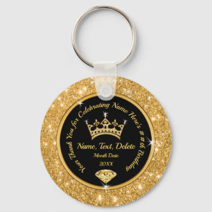 Gold Crown Party Favours for Teens to Adults Keychain