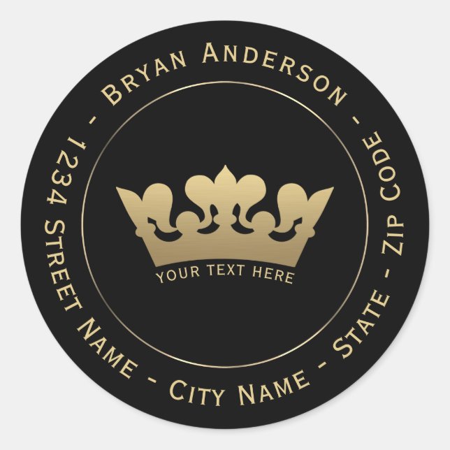Gold Crown Return Address Label (Front)