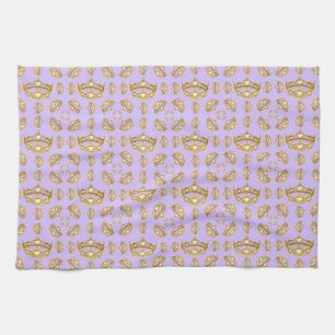 gold crown tiara periwinkle kitchen towel