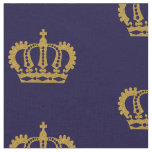 Gold Crown. Vintage. Blue Fabric