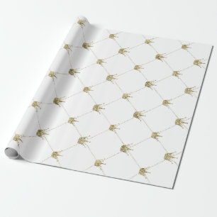 Gold Crowns   Luxurious Weddings Wrapping Paper
