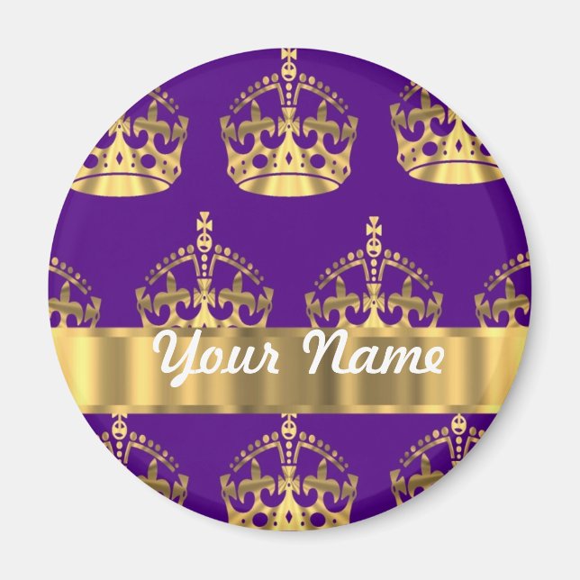 Gold crowns on purple magnet (Front)