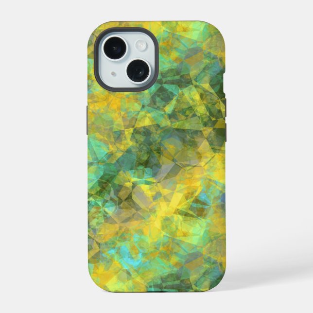 Gold Crumpled Texture iPhone 15 Case (Back)