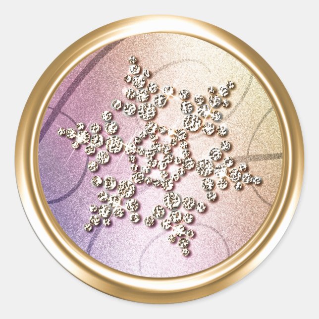 Gold  Crystal Snowflake Envelope Seal (Front)
