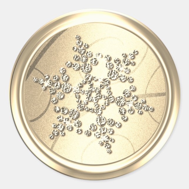 Gold  Crystal Snowflake Envelope Seal (Front)