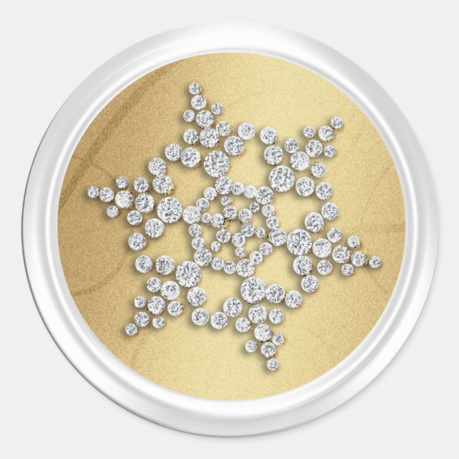 Gold Crystal Snowflake Envelope Seal (Front)