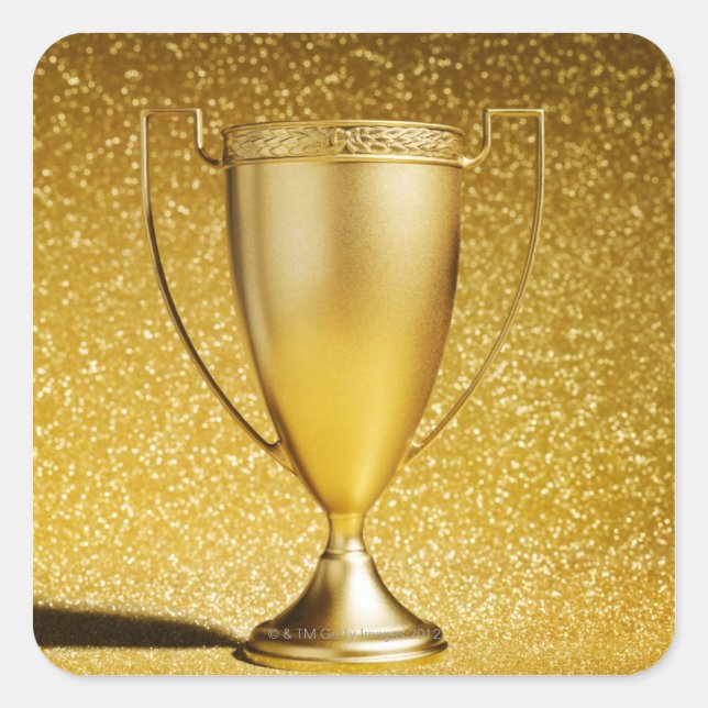 Gold Cup Trophy Square Sticker (Front)