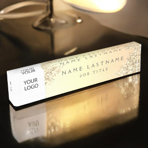Gold Custom Logo Executive Professional Nameplate