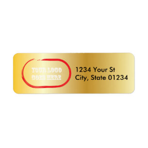 Gold Custom Logo Return Address Labels