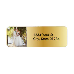 Gold Custom Photo Return Address Labels