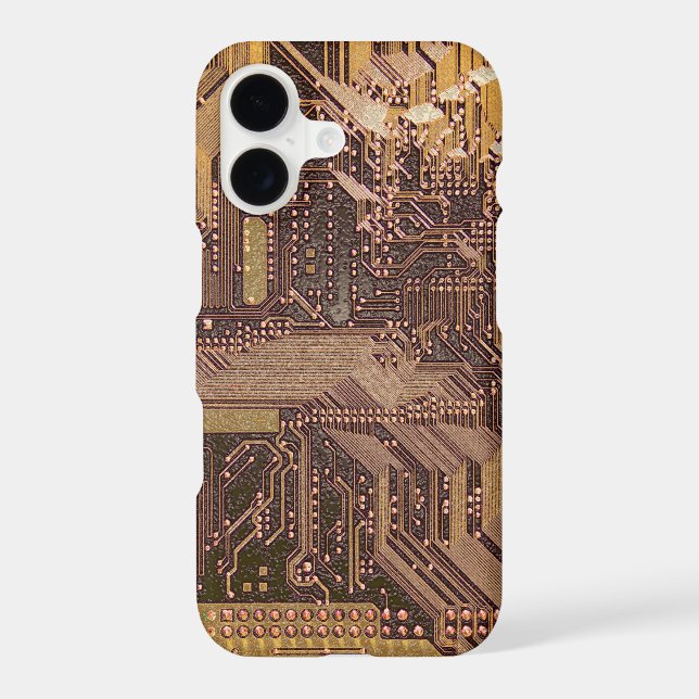 Gold Cyber Circuit Board Tech Art Electronics (Back)