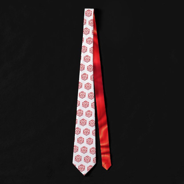 Gold D20 Pattern | Tabletop Role Player Dice Tie (Creator Uploaded)