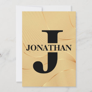 Gold Dad Initial Name Appreciation Design Holiday Card