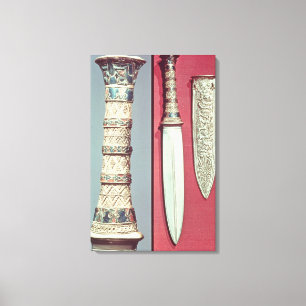 Gold dagger and sheath, Tutankhamun treasure, c.13 Canvas Print