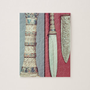 Gold dagger and sheath, Tutankhamun treasure, c.13 Jigsaw Puzzle