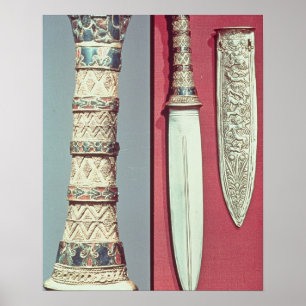Gold dagger and sheath, Tutankhamun treasure, c.13 Poster