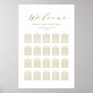 Gold Dainty Script Wedding Seating Chart