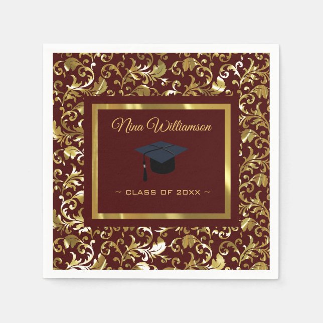 Gold Damask And Cap Napkin (Front)