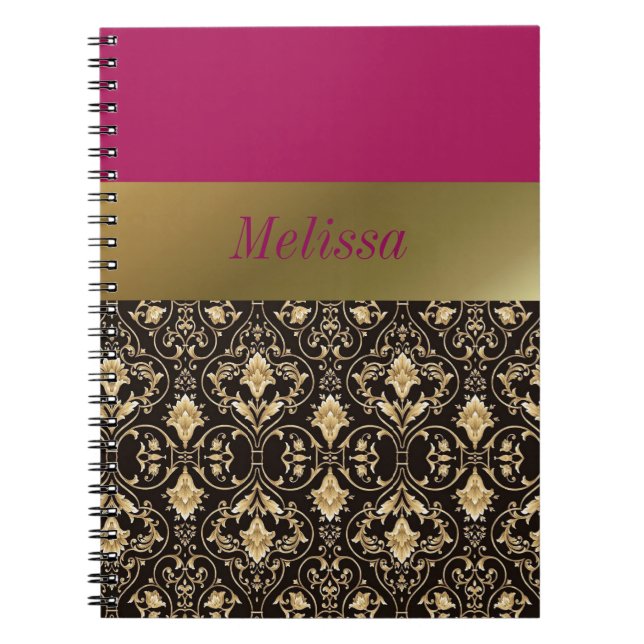 Gold damask and Red Notebook (Front)