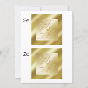 gold damask bar MONOGRAM CARD