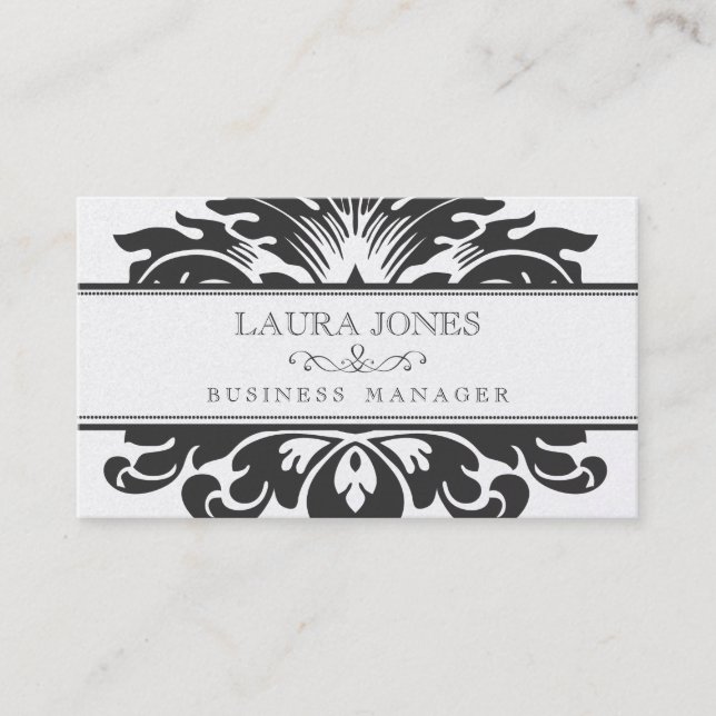 GOLD Damask Baroque Ladies Womens Business Card (Front)