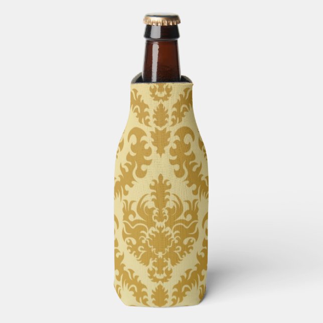 Gold damask bottle cooler (Bottle Front)