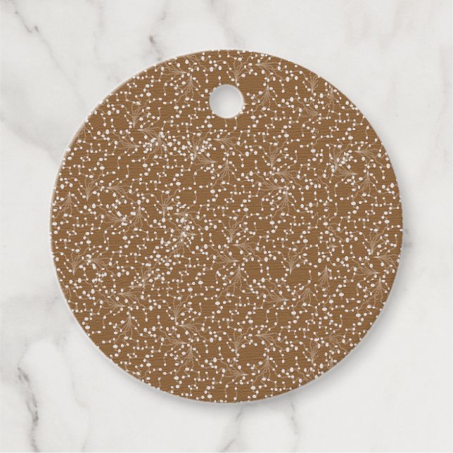 Gold Damask Circle Favour Tag (Front)