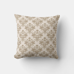 Gold Damask Design Decorative Pillow