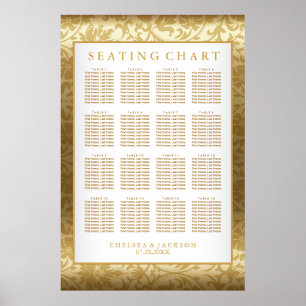 Gold Damask et White - Tableau de sièges
