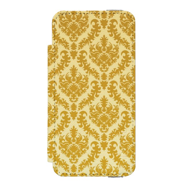 Gold damask incipio iPhone wallet case (Folio Front)