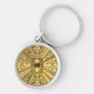 Gold damask keychain