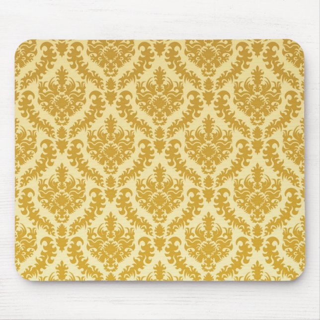 Gold damask mouse pad (Front)