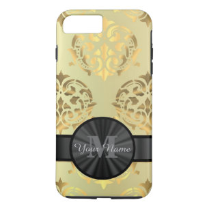 Gold damask personalized monogram iPhone 8 plus/7 plus case