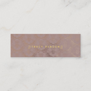 Gold Damask Pineapple Mini Business Card
