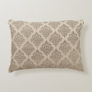 Gold Damask Rectangle Pillow